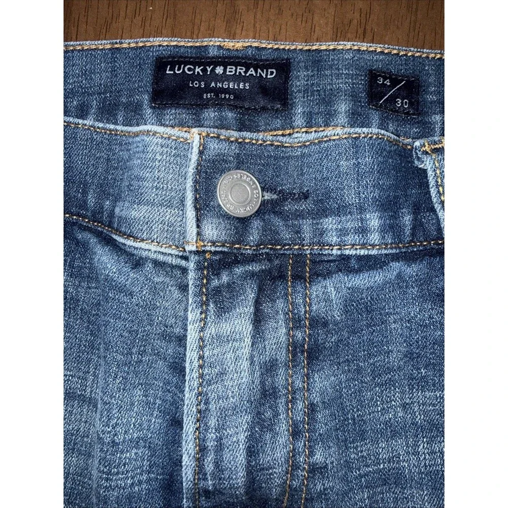 Lucky Brand 181 Relaxed Straight Blue Stretch Denim Jeans Mens W34 L30 Classic